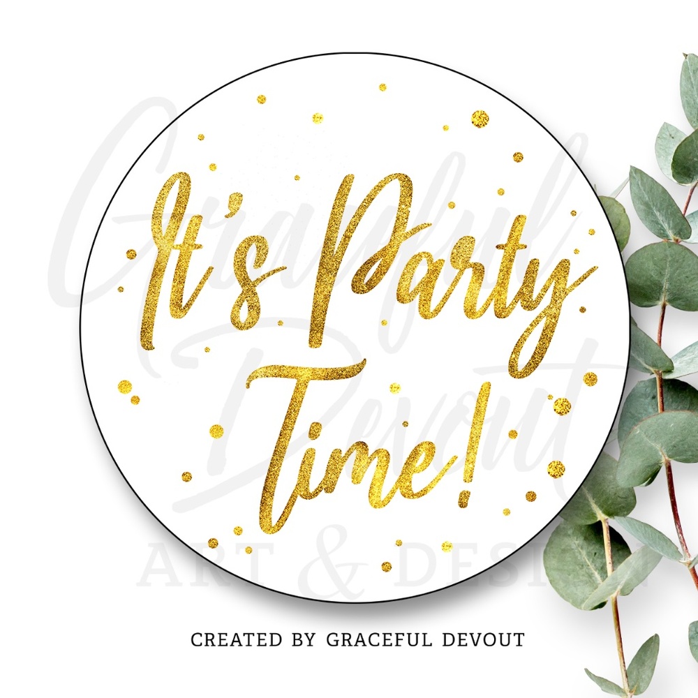It’s Party Time! - 2" (inches) (48ct.) Stickers